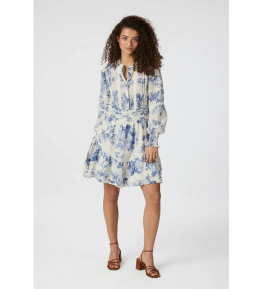 Roberta Flower Flow Dress-  145 Light blue