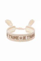 Woven Friendship Bracelet - "Je T'aime" Vanilla W/Sand - Tilbehør - Helt Dilla AS