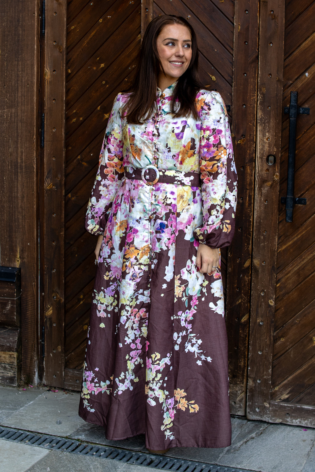 From Paris with Love kjole - Burgunder m blomster