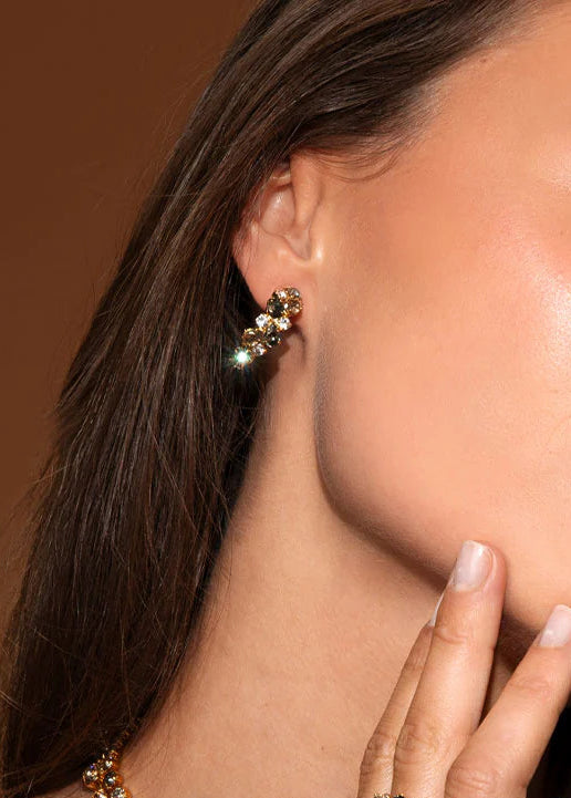 Gabriella Earrings / Black Golden Combo - Tilbehør - Helt Dilla AS