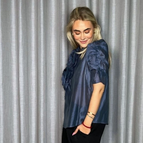 Annsofi Blouse - Dusty Blue - Bluser - Helt Dilla AS