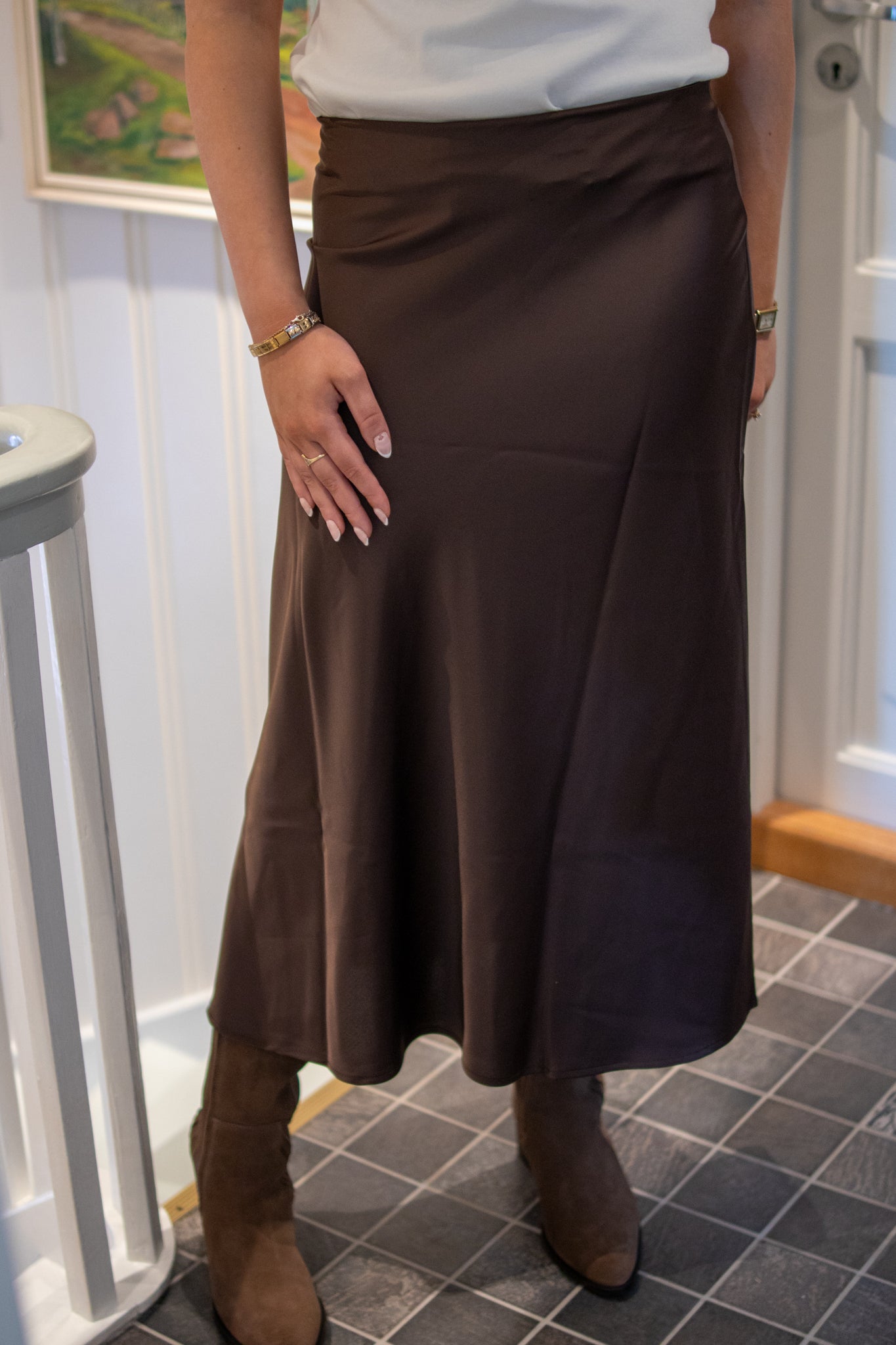 Pella hw Midi Skirt - Choccolate Brown - Skjørt - Helt Dilla AS