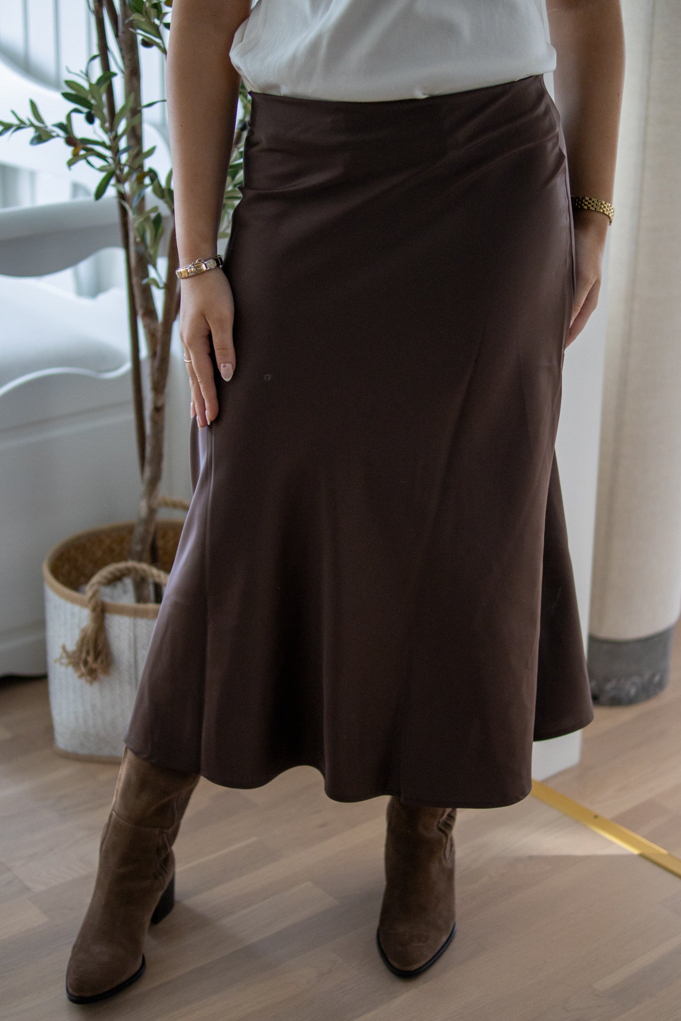 Pella hw Midi Skirt - Choccolate Brown - Skjørt - Helt Dilla AS