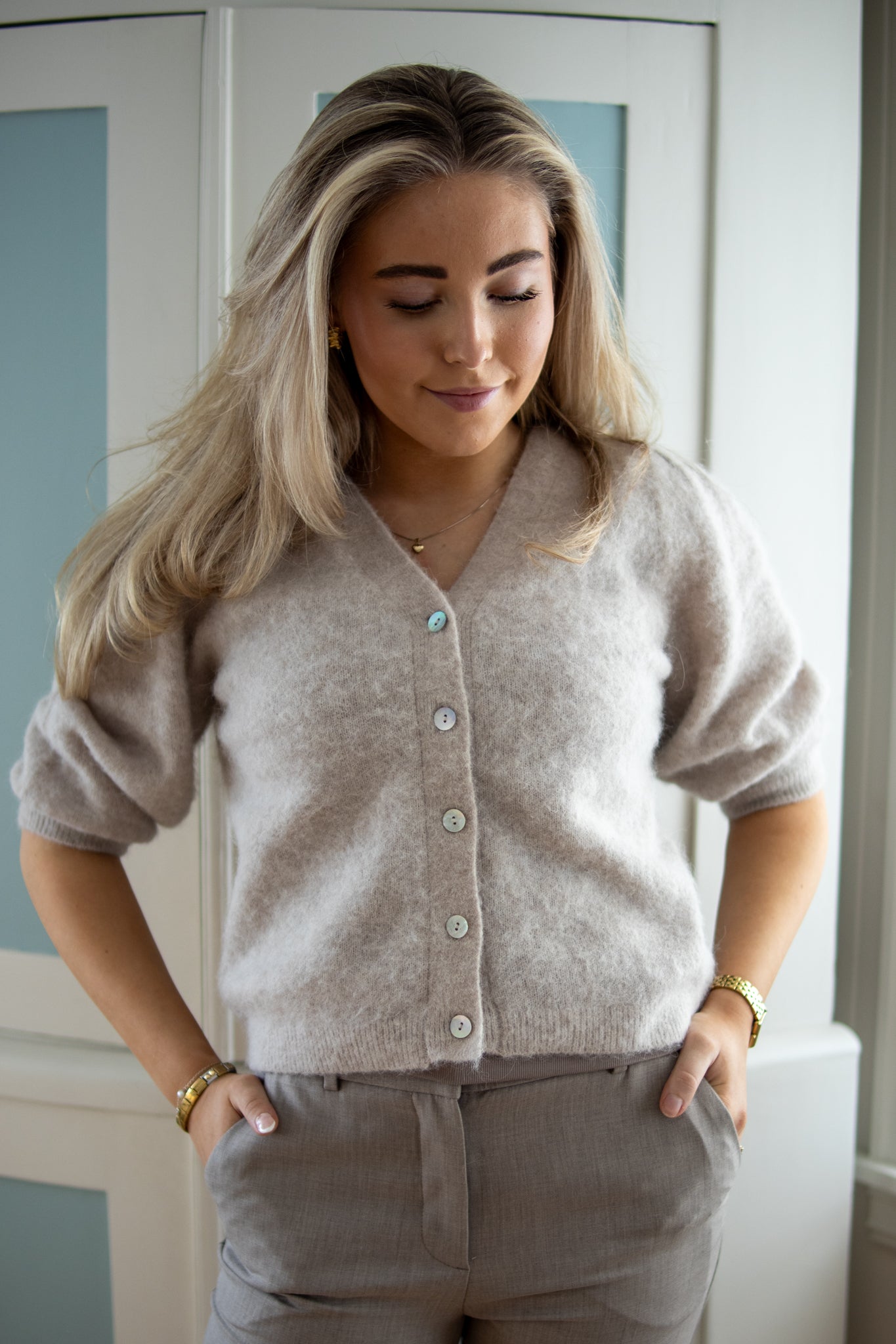 Suri Brushed SS Cardigan - Chateau Grey - Cardigans - Helt Dilla AS