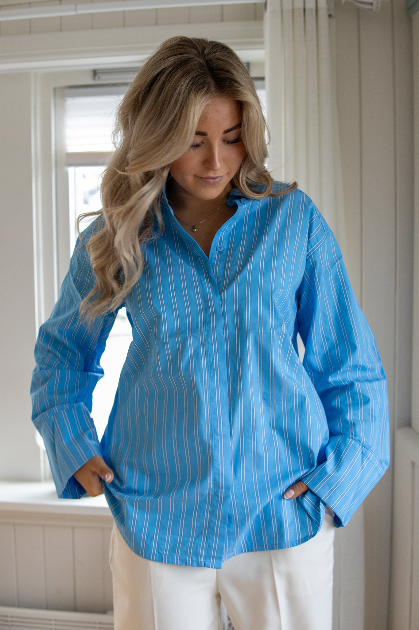 Melissa shirt - bonnie blue - Skjorter - Helt Dilla AS