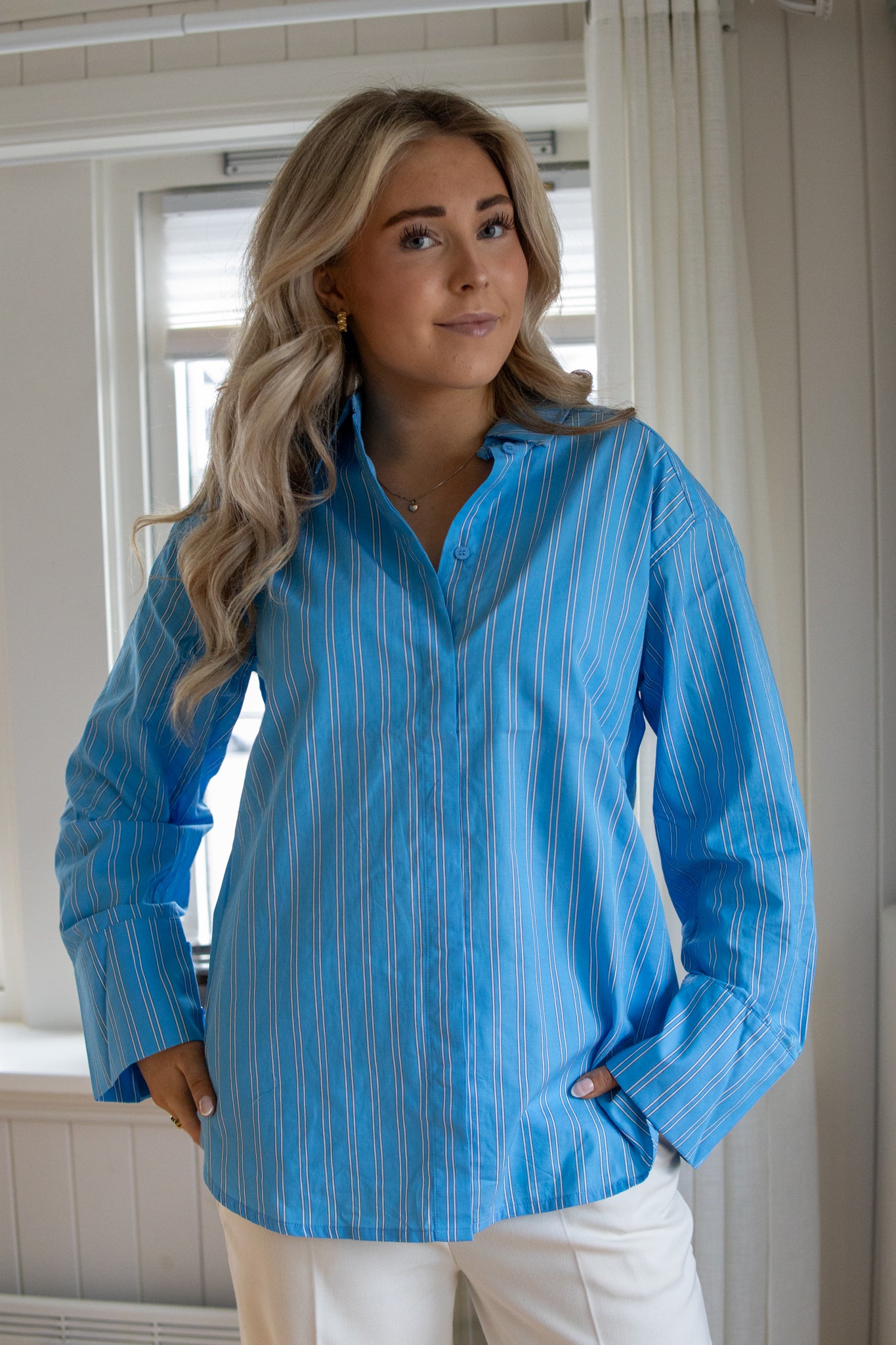 Melissa shirt - bonnie blue - Skjorter - Helt Dilla AS