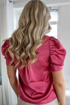 Roella Heavy Sateen Blouse - Cherry Pink - Bluser - Helt Dilla AS