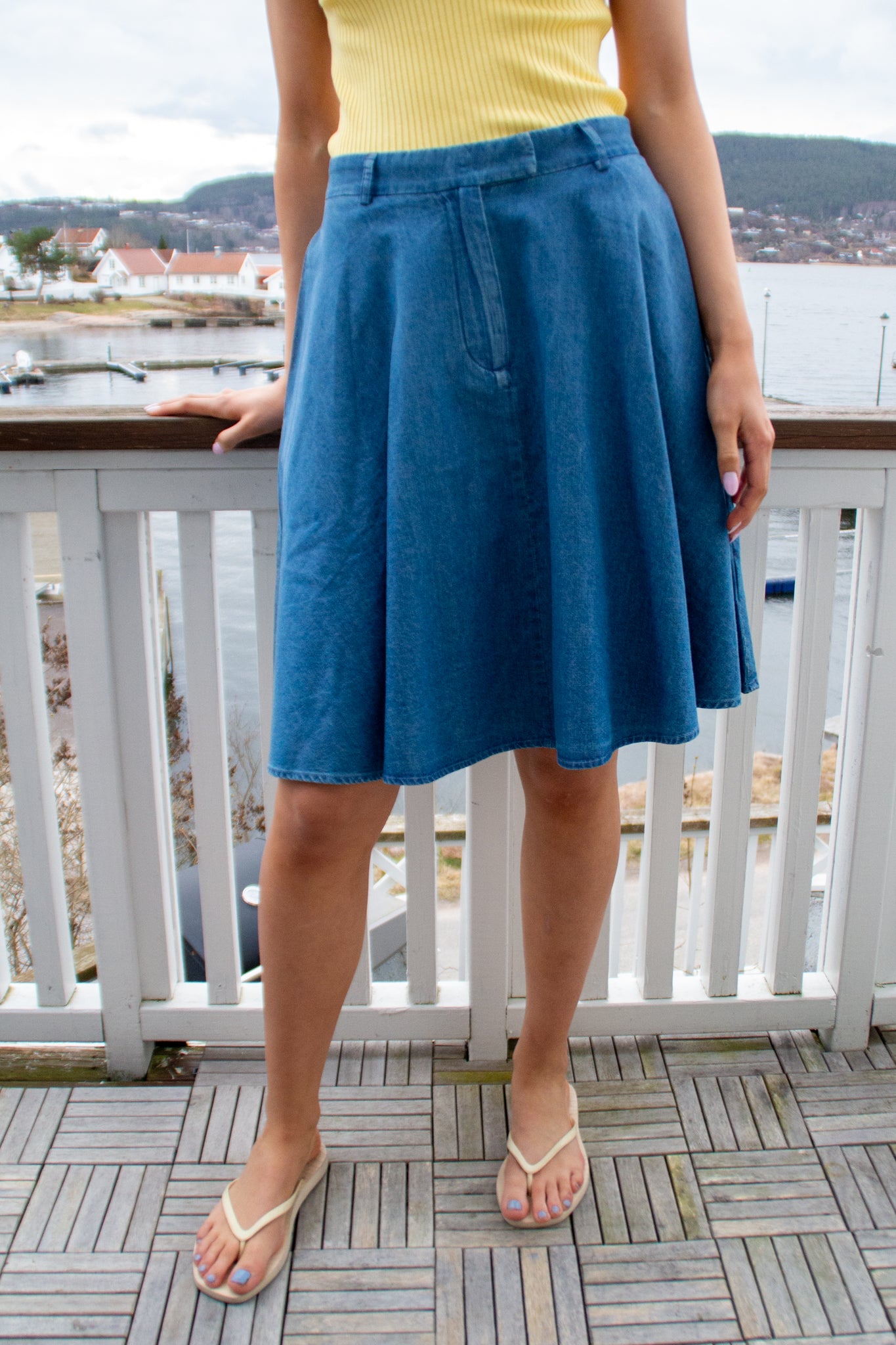 Aslaug Denim Skirt - Dark Denim - Skjørt - Helt Dilla AS