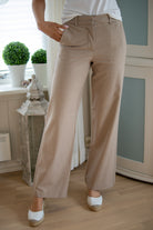 Andrea Wide Pant - Beige - Bukser - Helt Dilla AS