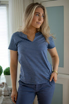 Gesinas T-skjorte - blue stripe - T-skjorter - Helt Dilla AS