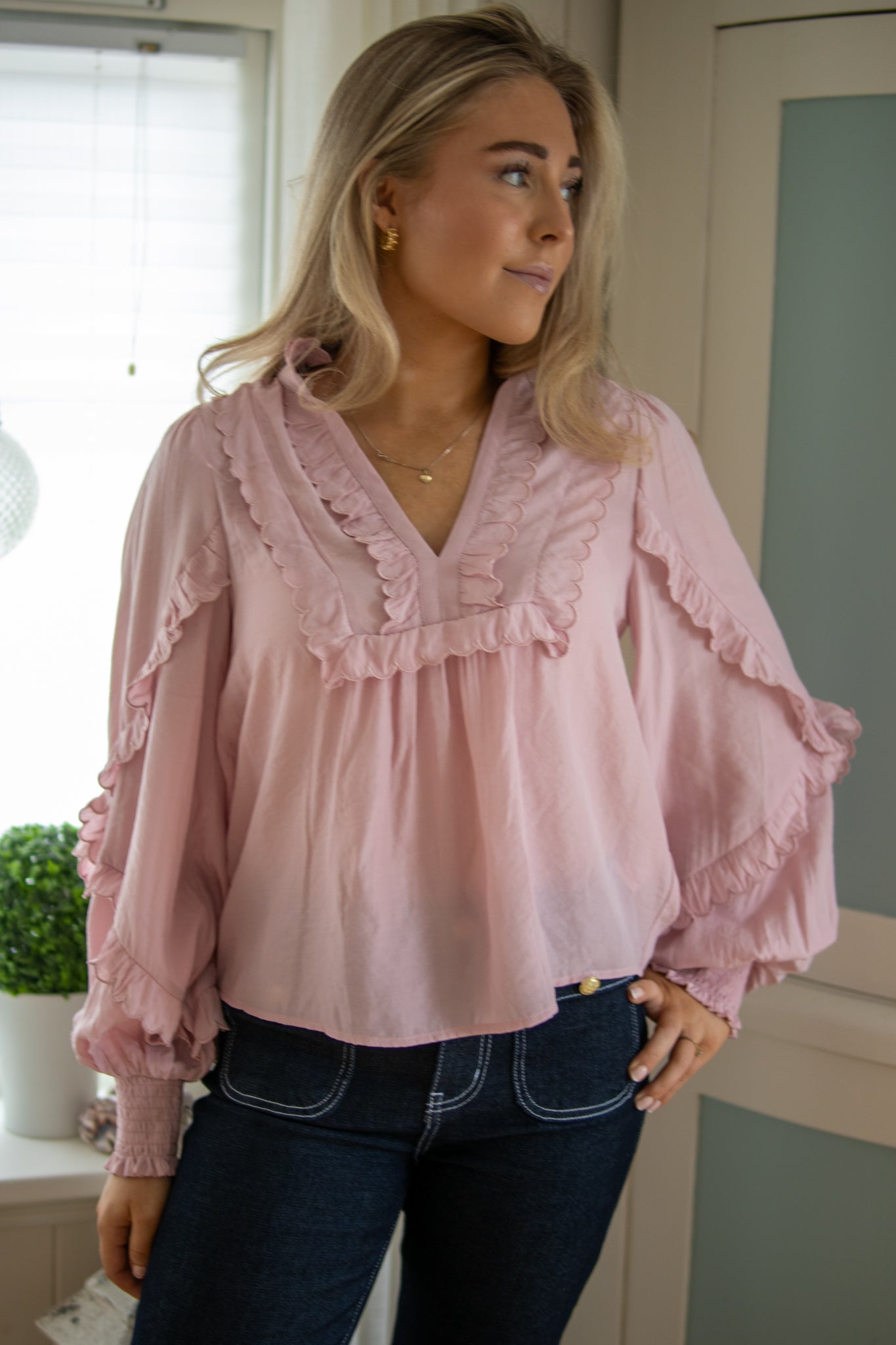 Nana Blouse - Pale Pink - Bluser - Helt Dilla AS