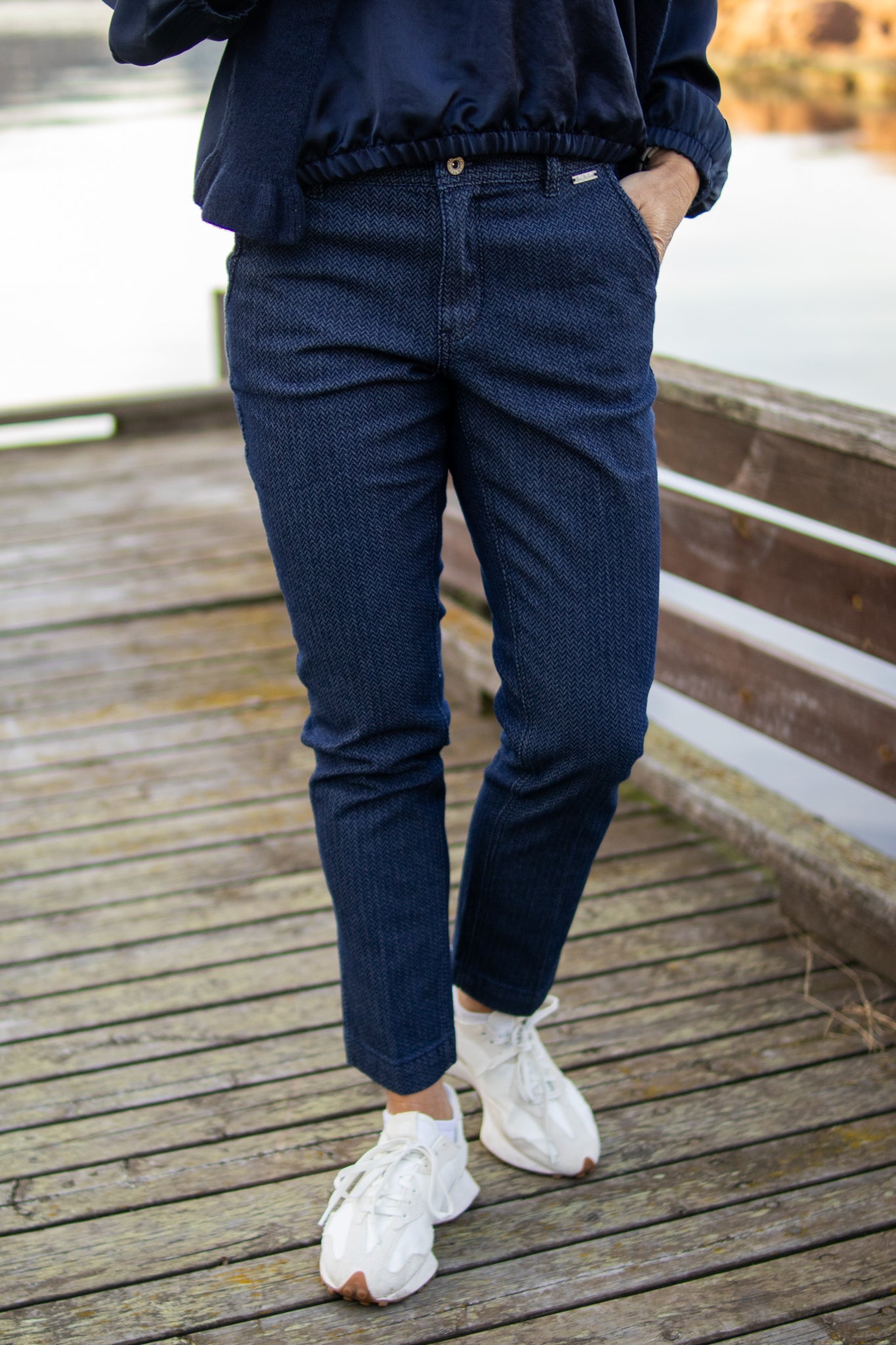 Diana Denim Herringbone - Dark Blue - Bukser - Helt Dilla AS