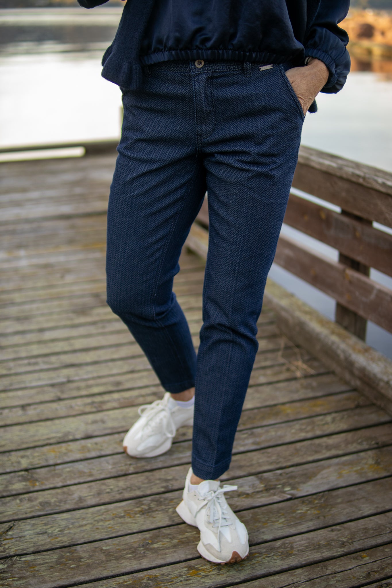 Diana Denim Herringbone - Dark Blue - Bukser - Helt Dilla AS