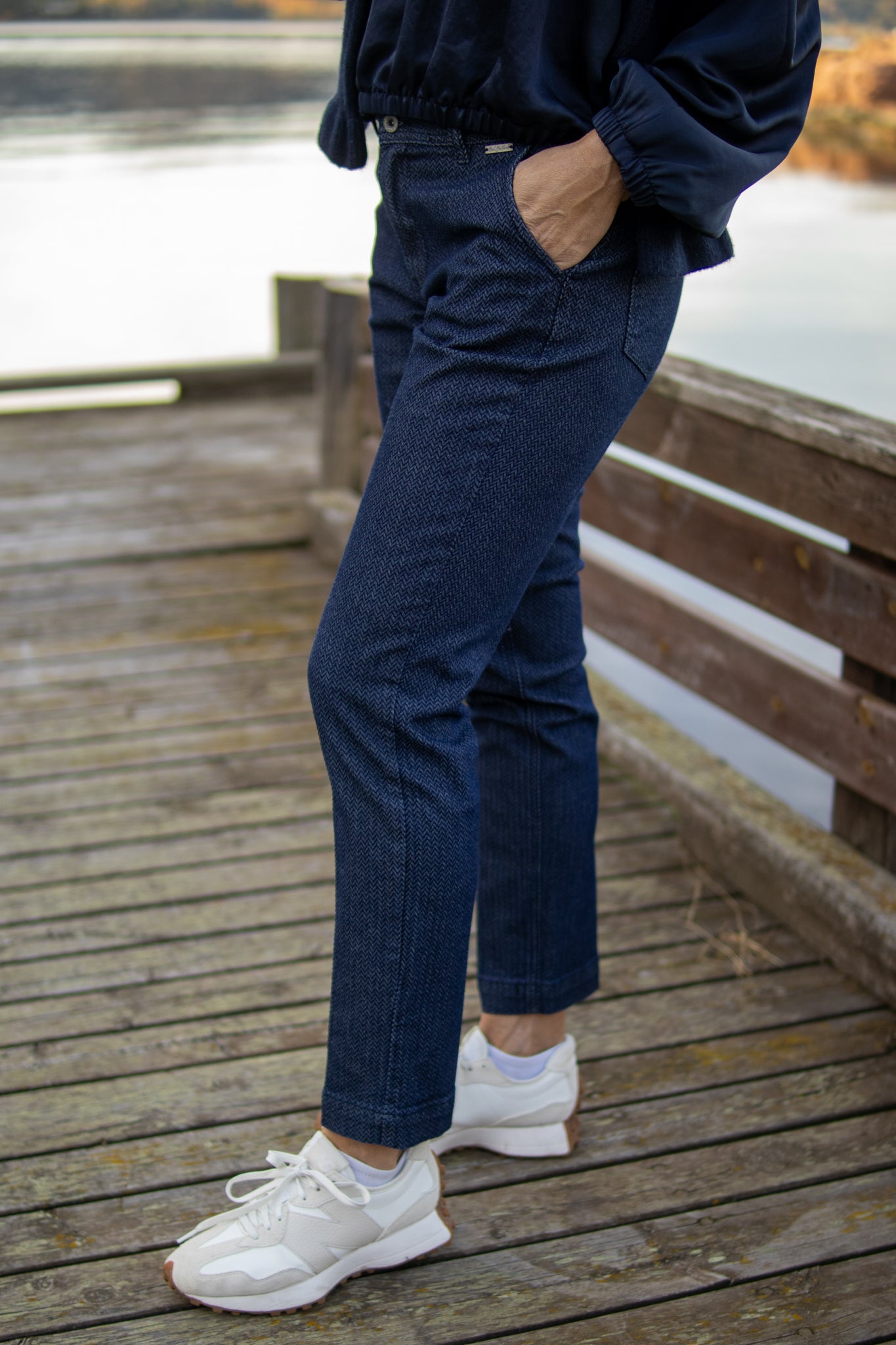 Diana Denim Herringbone - Dark Blue - Bukser - Helt Dilla AS