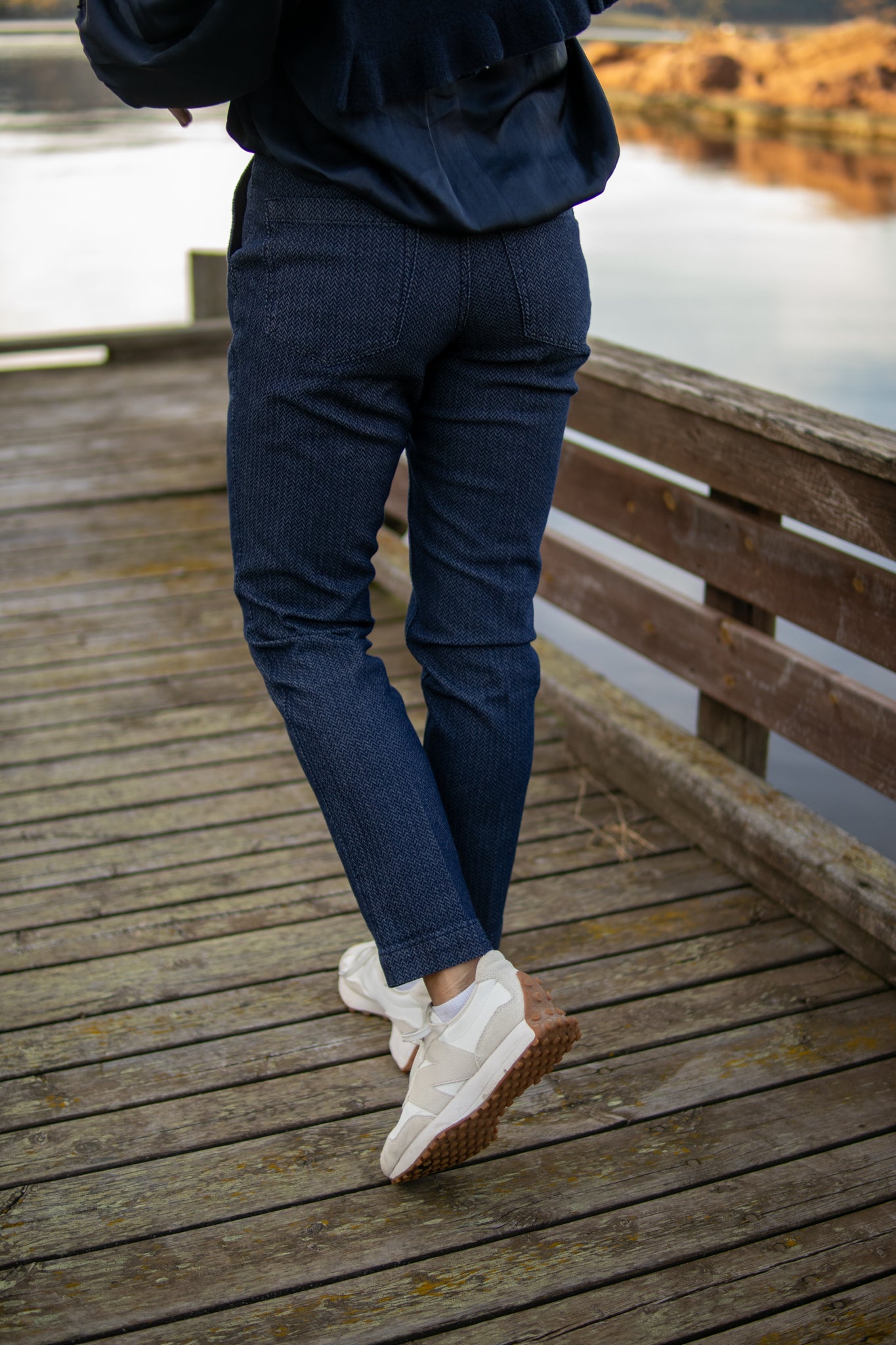 Diana Denim Herringbone - Dark Blue - Bukser - Helt Dilla AS