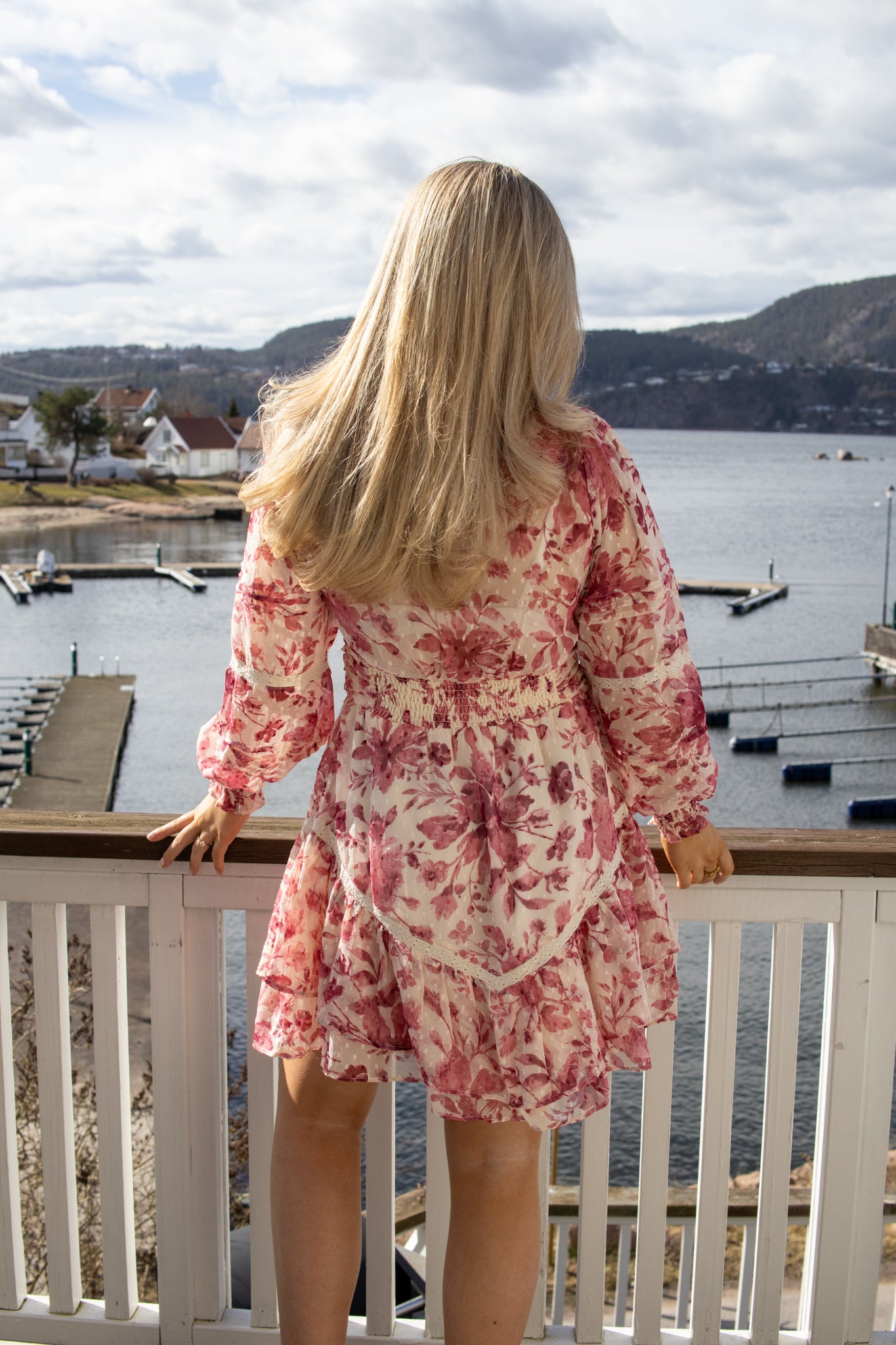 Roberta Flower Print Dress - Evening Rose - Kjoler - Helt Dilla AS