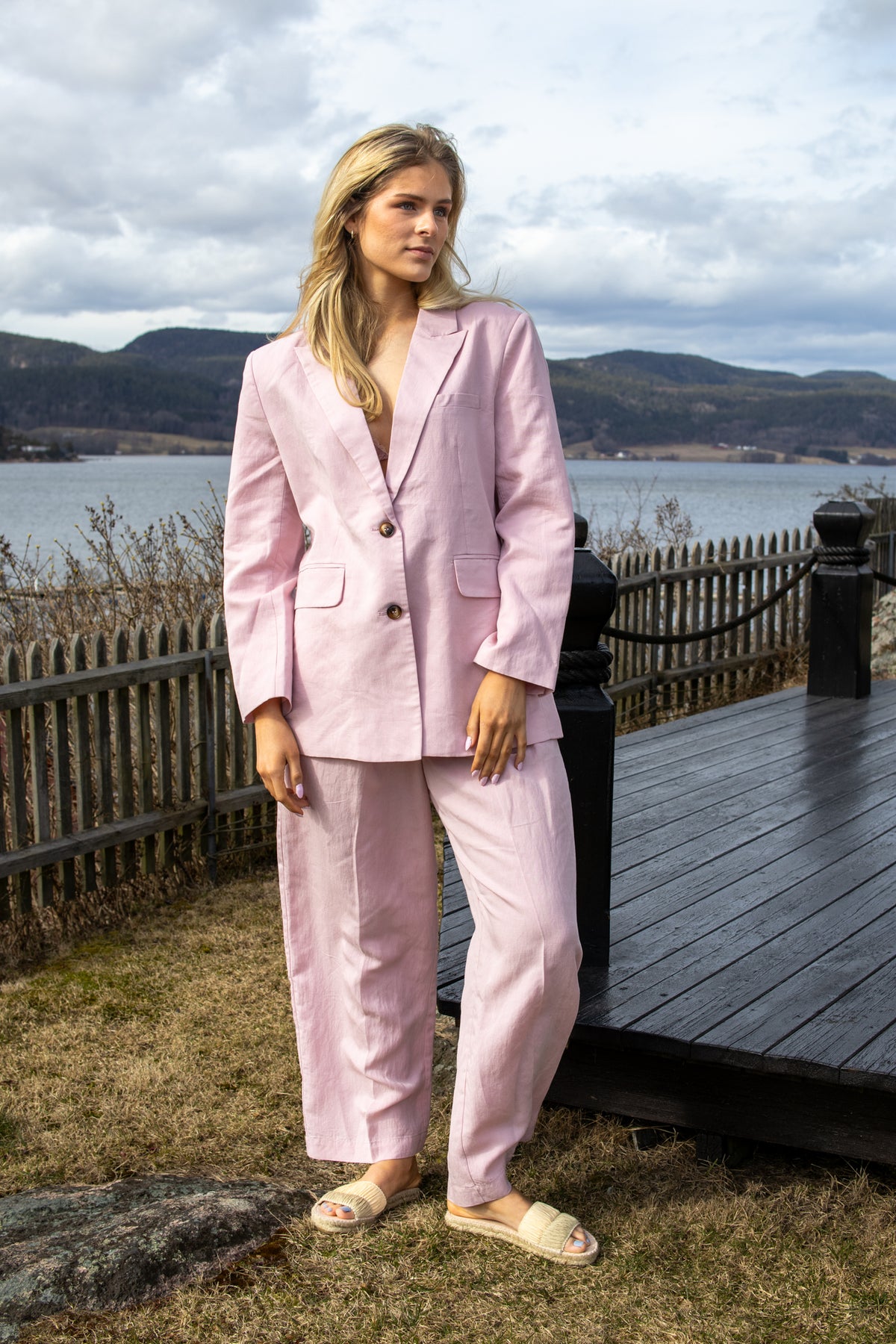 Ursula Linen Trousers - Pink - Bukser - Helt Dilla AS