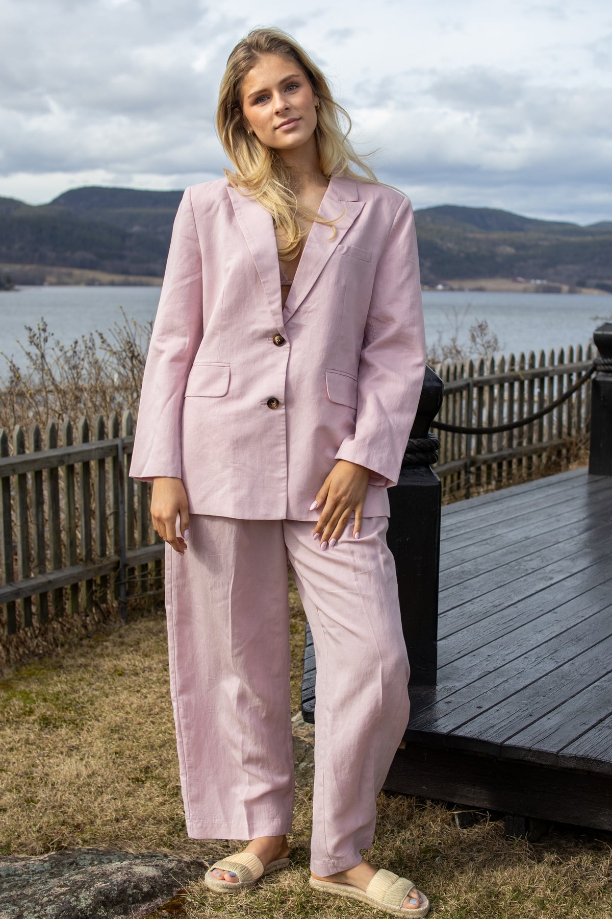 Ursula Linen Trousers - Pink - Bukser - Helt Dilla AS