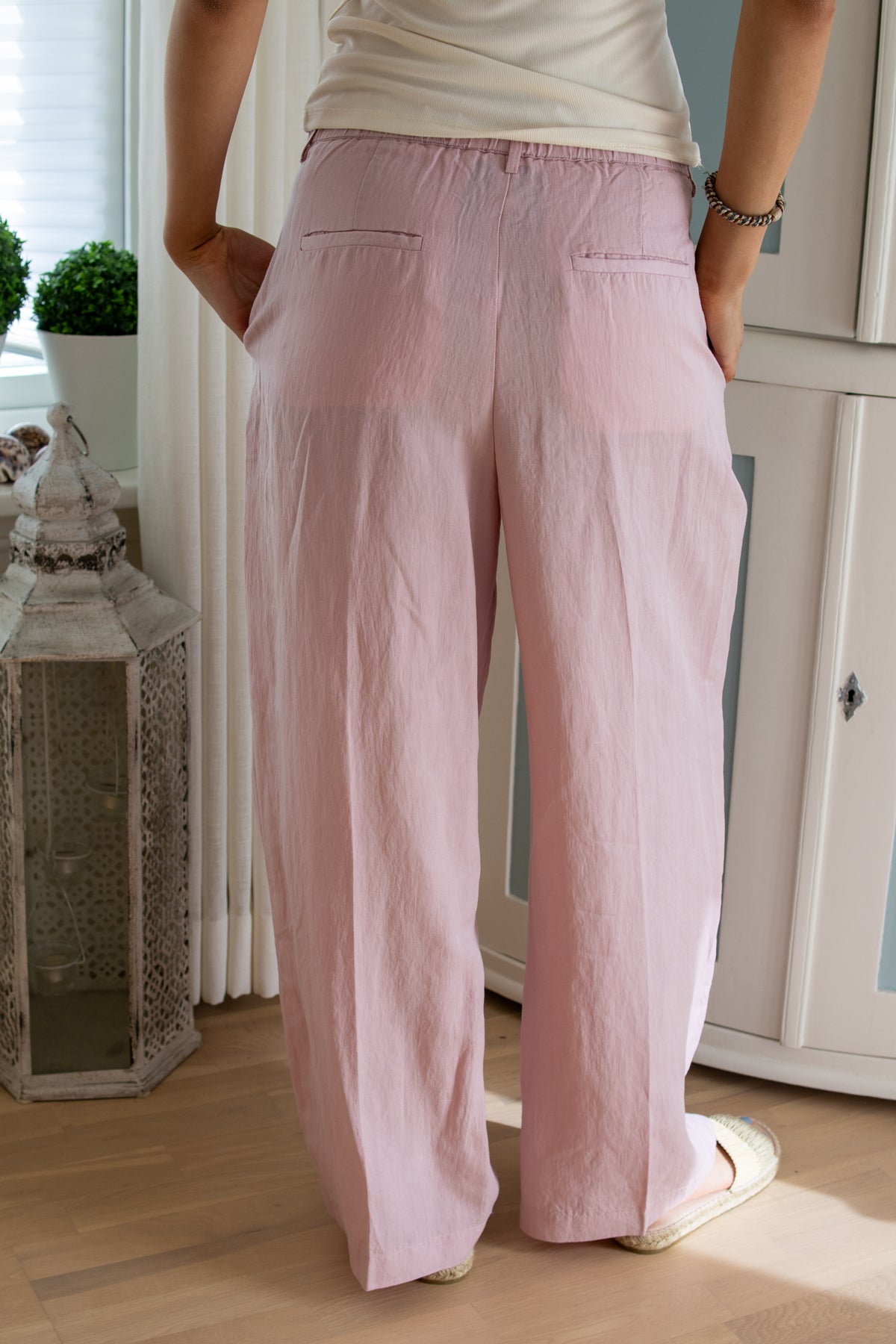 Ursula Linen Trousers - Pink - Bukser - Helt Dilla AS