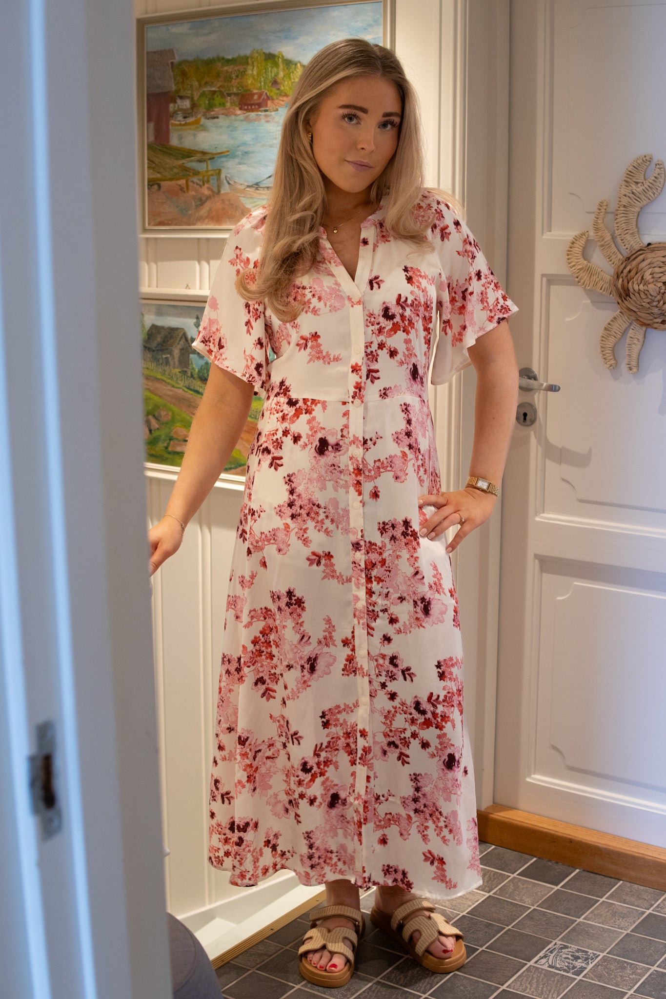 Alaja Dress - Pink Shadow Flower Print - Kjoler - Helt Dilla AS