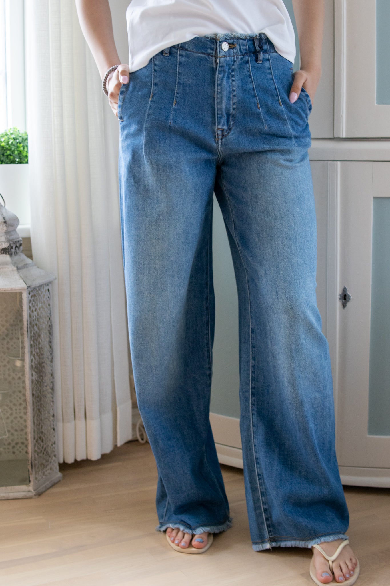 Wide Leg Jeans Soft Flowy Denim - Bleached Denim - Jeans - Helt Dilla AS