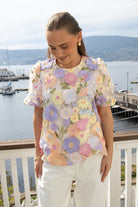 Flowering SS Top - Lavendula / Pastel Flowers - Topp - Helt Dilla AS