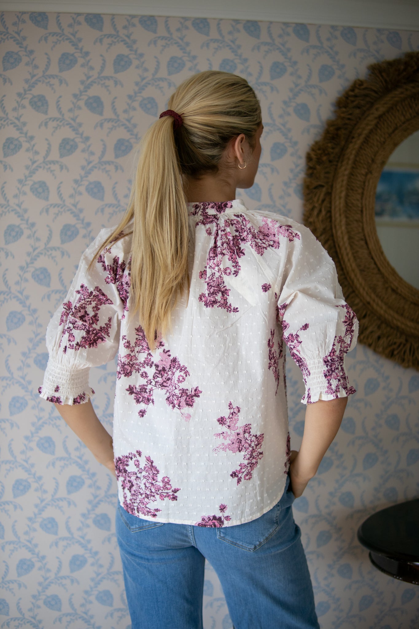 Almeras Shirt - Pink Shadow Flower Print - Bluser - Helt Dilla AS