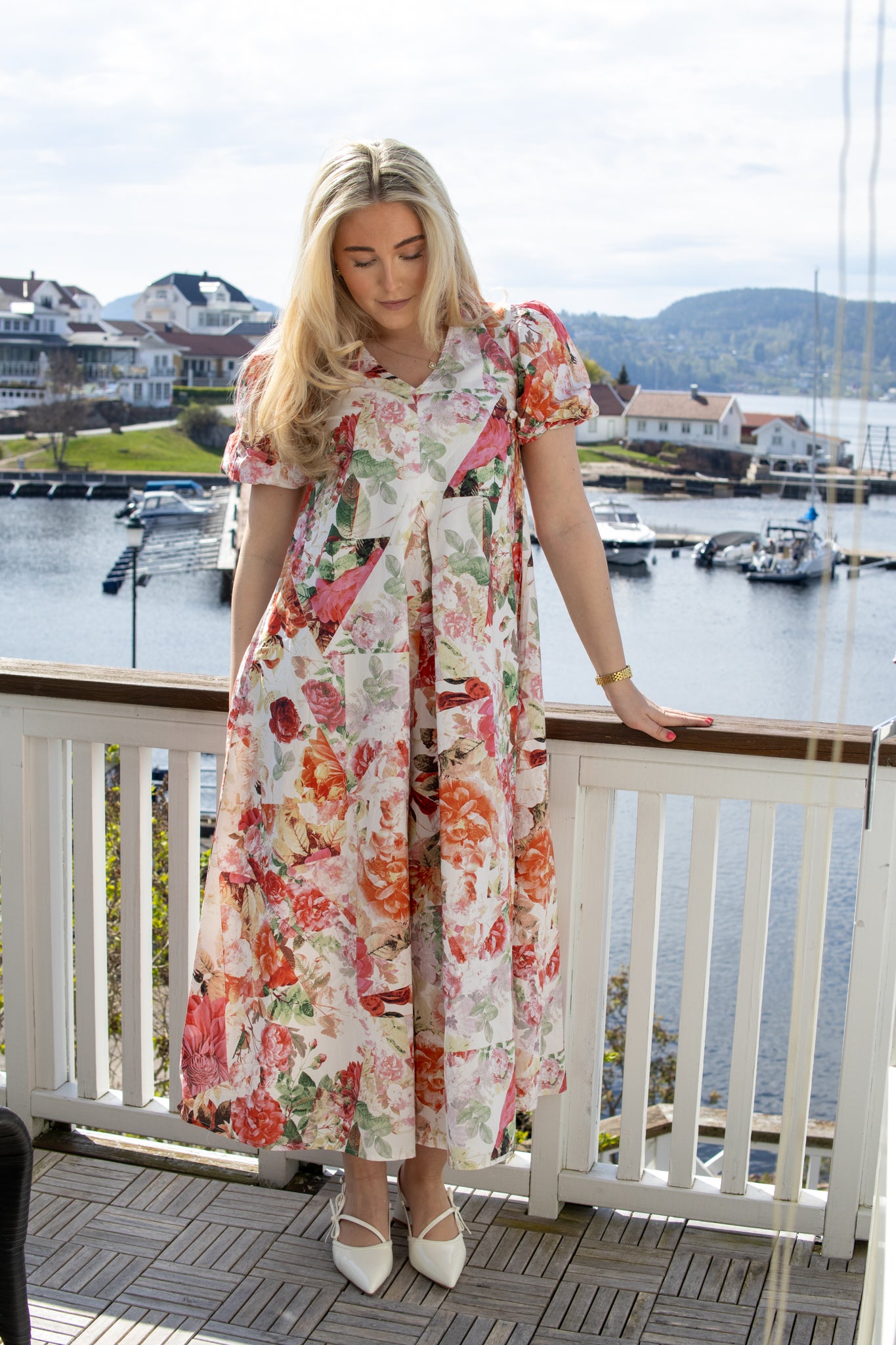 Yasrosalla maxi dress - pristine/rosalla blomster - Kjoler - Helt Dilla AS