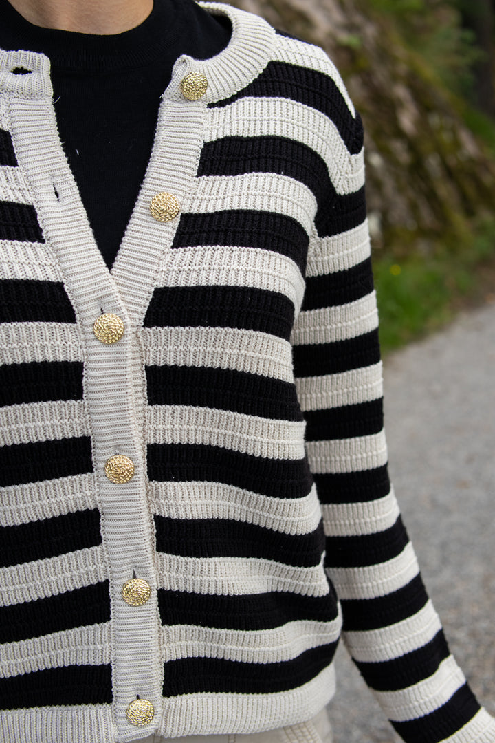 SIRONI LS KNIT CARDIGAN S. NOOS - birch/black