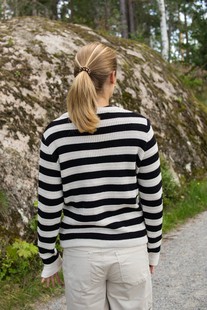 SIRONI LS KNIT CARDIGAN S. NOOS - birch/black
