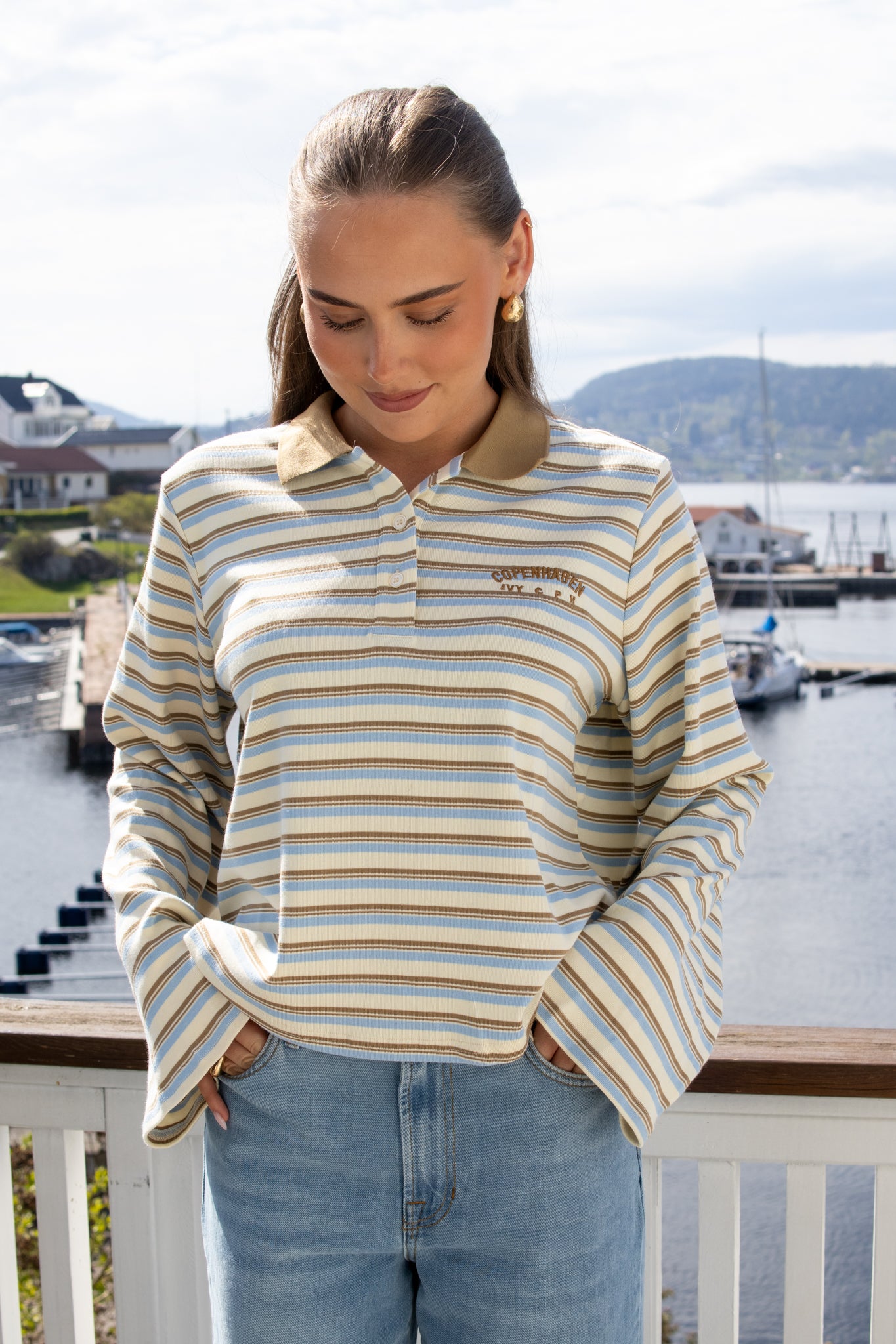 Pologenser Ivy-stix LS Polo - blue stripes - Genser - Helt Dilla AS