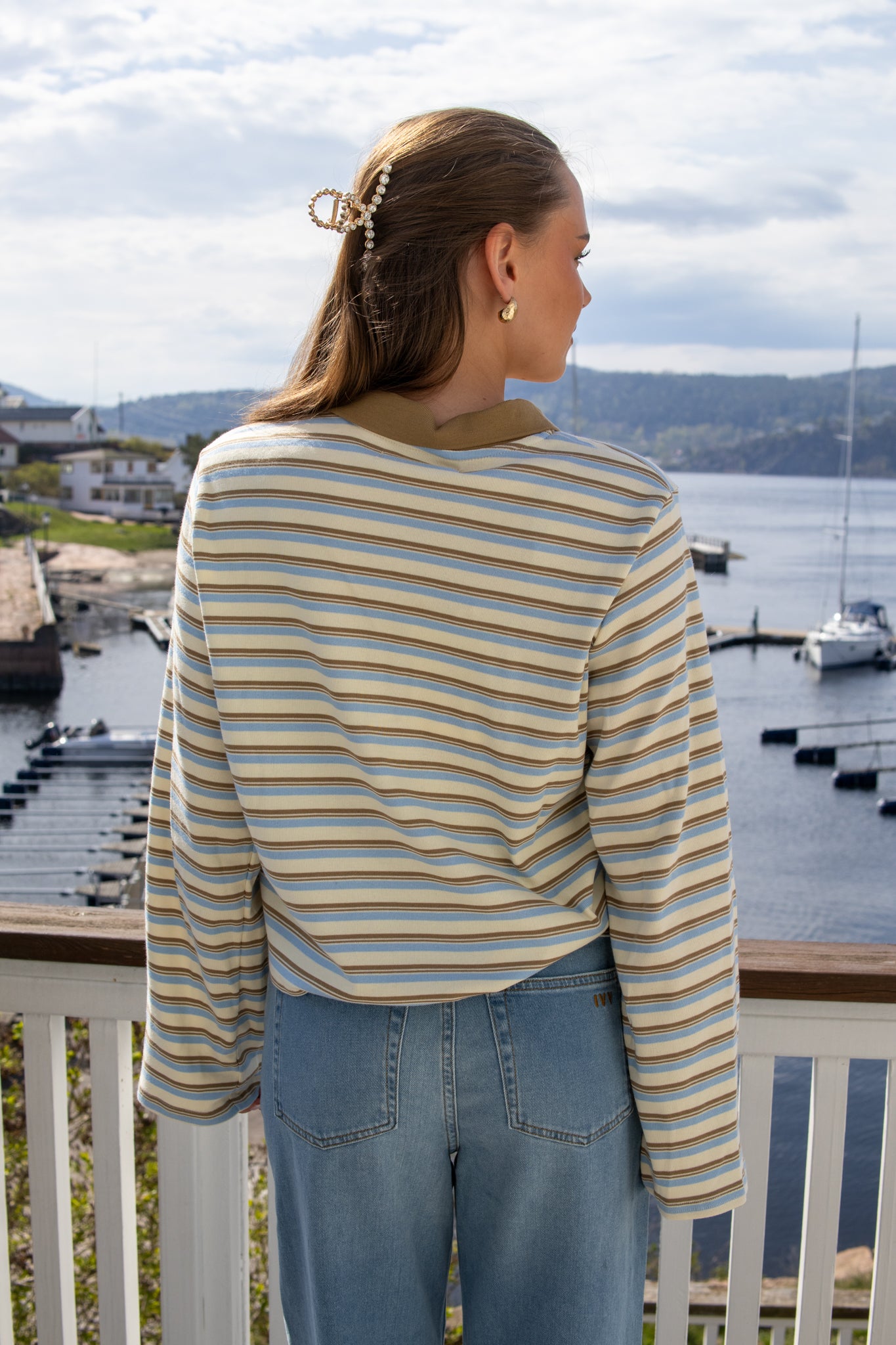 Pologenser Ivy-stix LS Polo - blue stripes - Genser - Helt Dilla AS