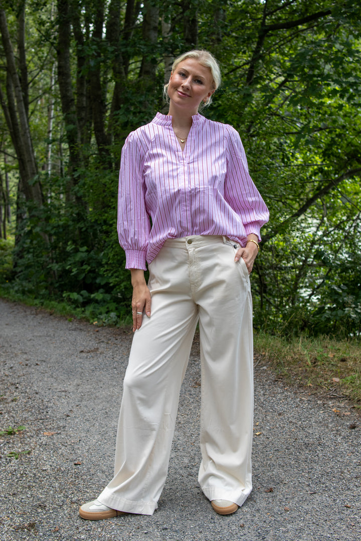 Wideley skye tencel - ivory - Bukser - Helt Dilla AS