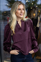 Rosslyn Heavy Sateen Blouse - Burgundy - Bluser - Helt Dilla AS