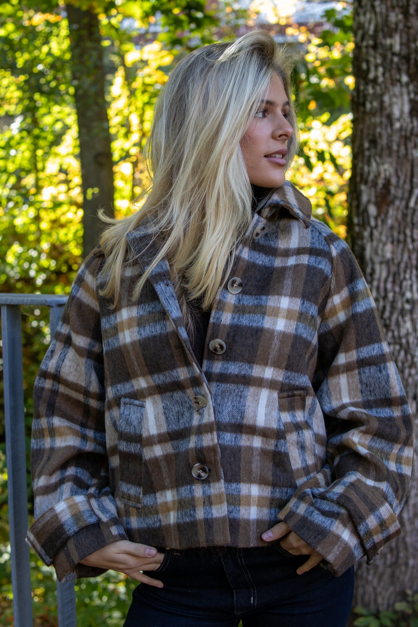Quinn Check Jacket - Camel - Jakke - Helt Dilla AS