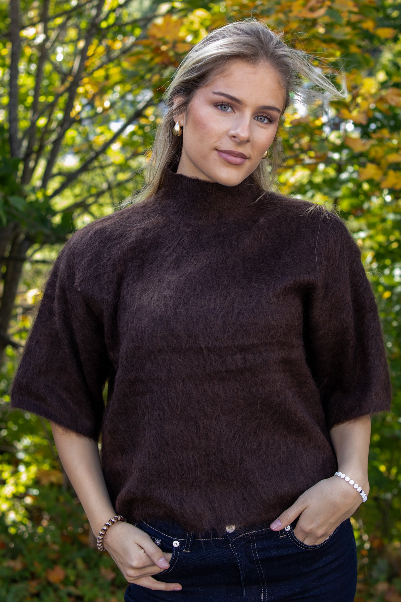 Tilde 2/4 Mohair Blend Knit Pullover - Mole Melange - Topp - Helt Dilla AS