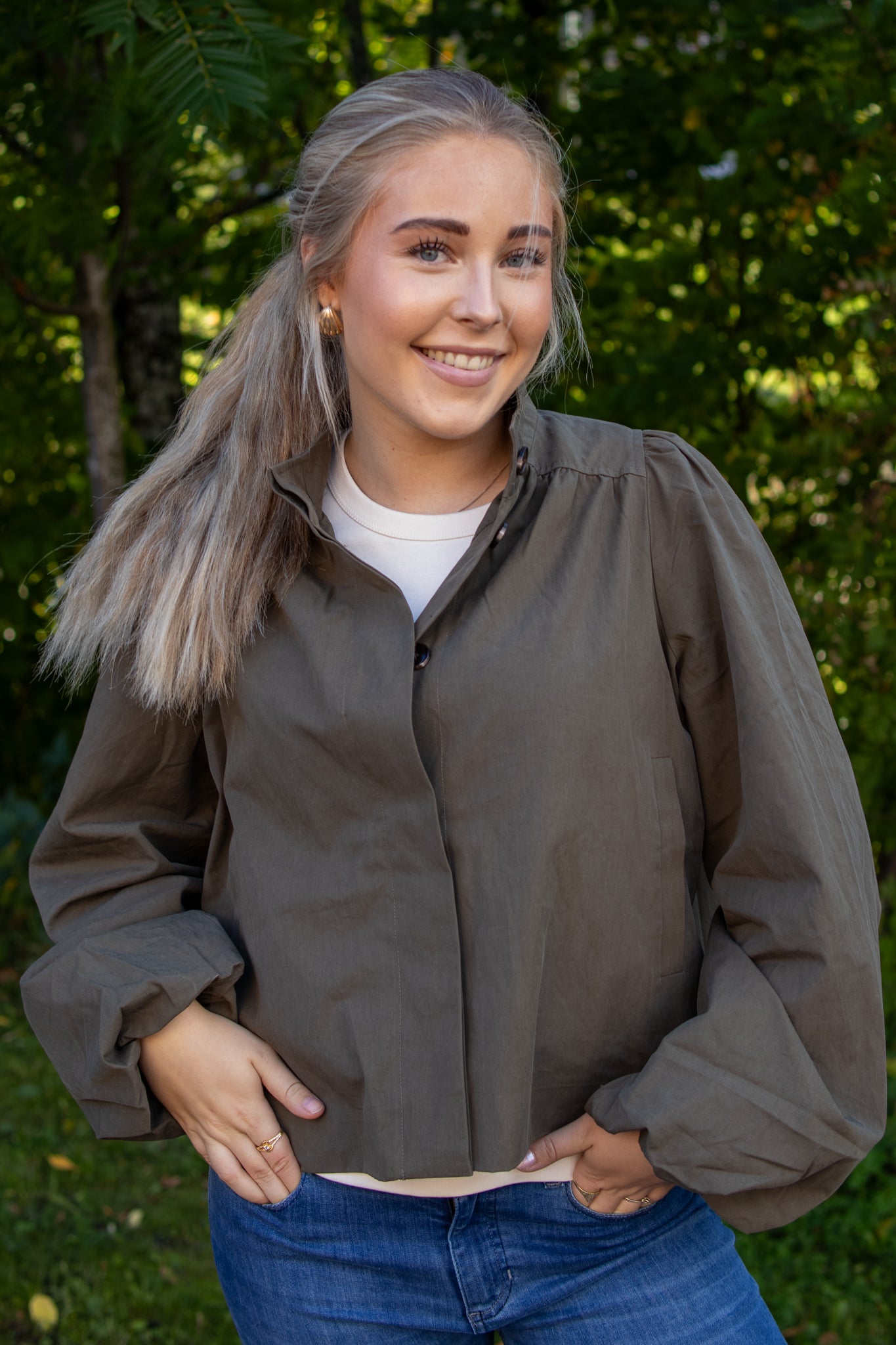 Tirsa Twill Jacket - Army Green - Jakke - Helt Dilla AS