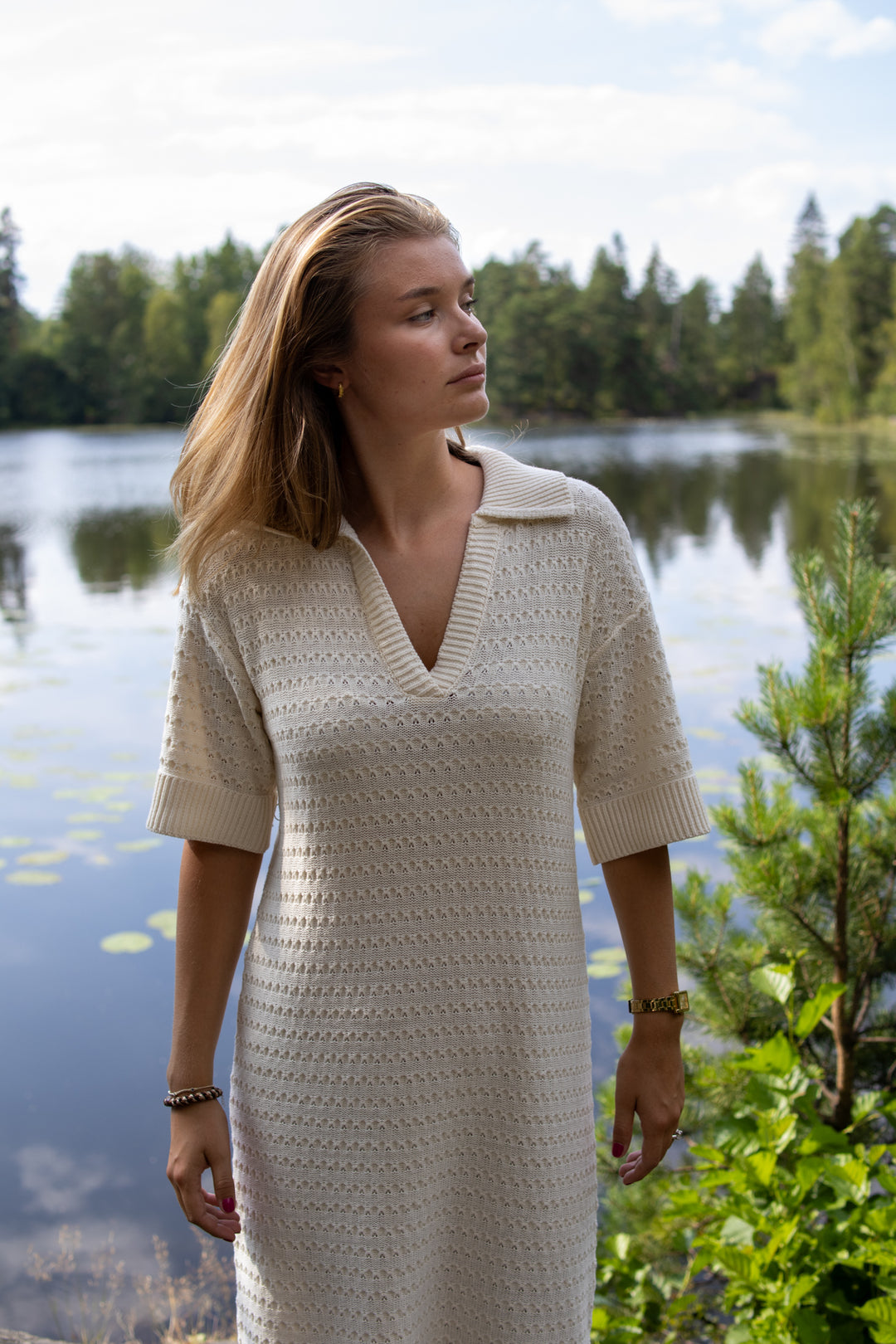 Yas Cibyl 2/4 Long Knit Dress - Birch - Kjoler - Helt Dilla AS