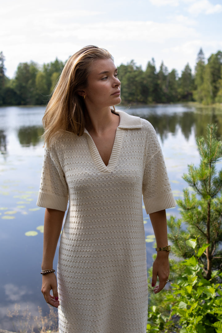 Yas Cibyl 2/4 Long Knit Dress - Birch - Kjoler - Helt Dilla AS
