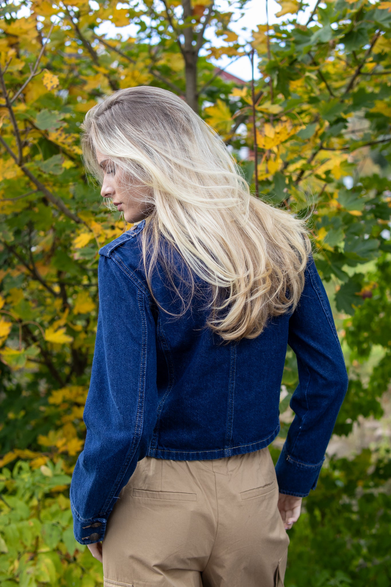 NuBillie Fitted Denim Jacket - Dark Blue Denim - Jakke - Helt Dilla AS
