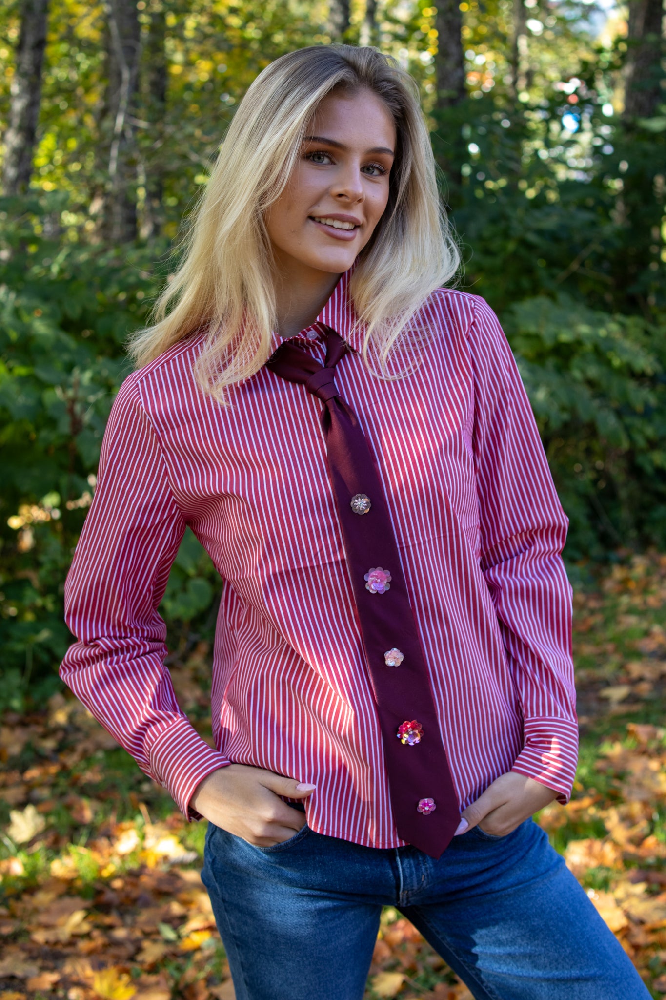 NuPaloma Tie Shirt - Goji Berry - Skjorter - Helt Dilla AS
