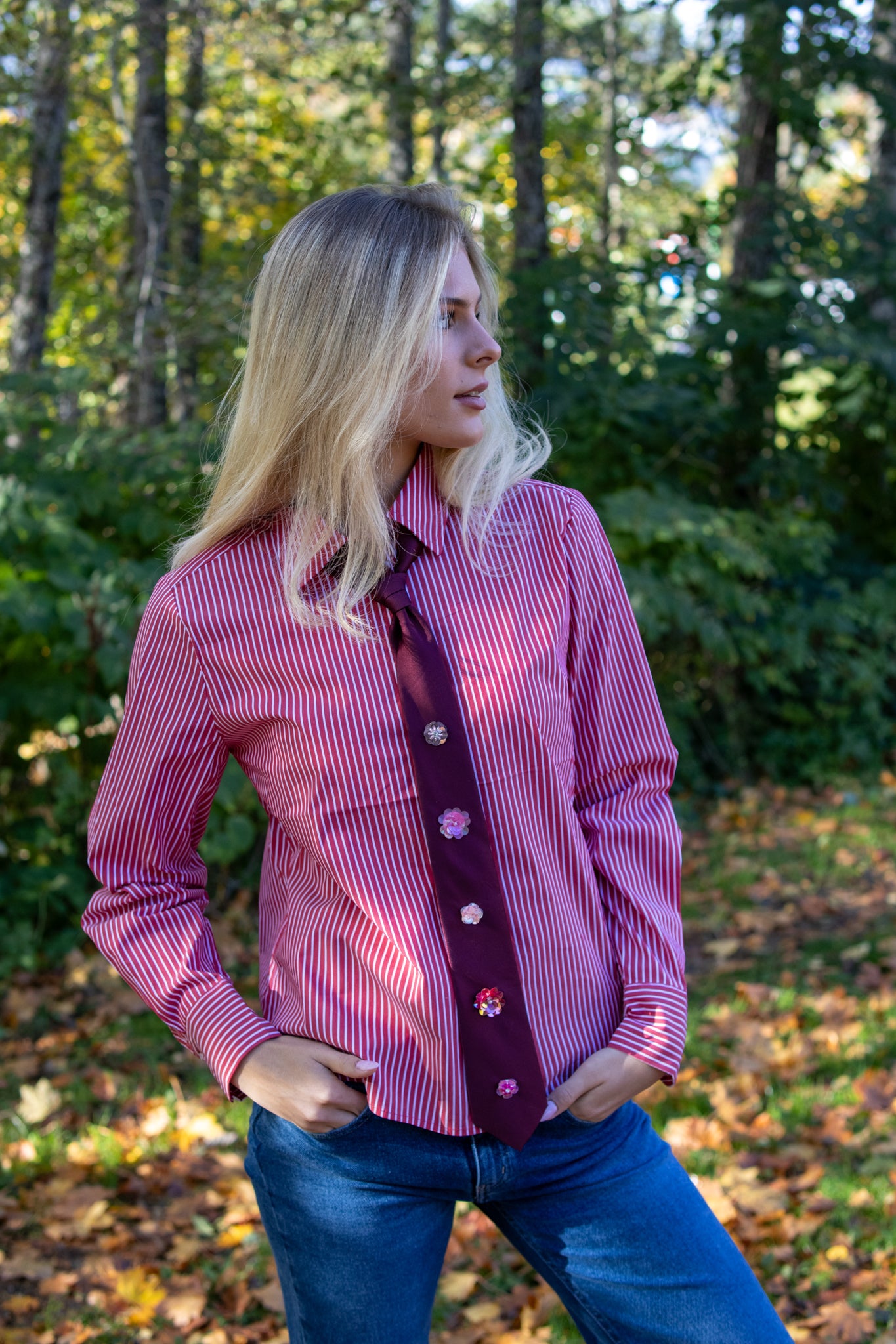 NuPaloma Tie Shirt - Goji Berry - Skjorter - Helt Dilla AS
