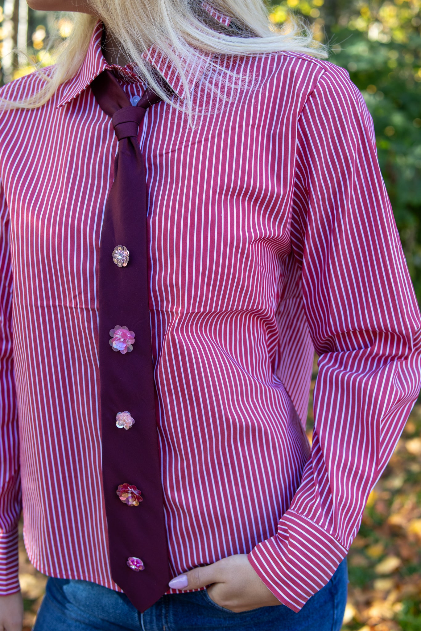 NuPaloma Tie Shirt - Goji Berry - Skjorter - Helt Dilla AS