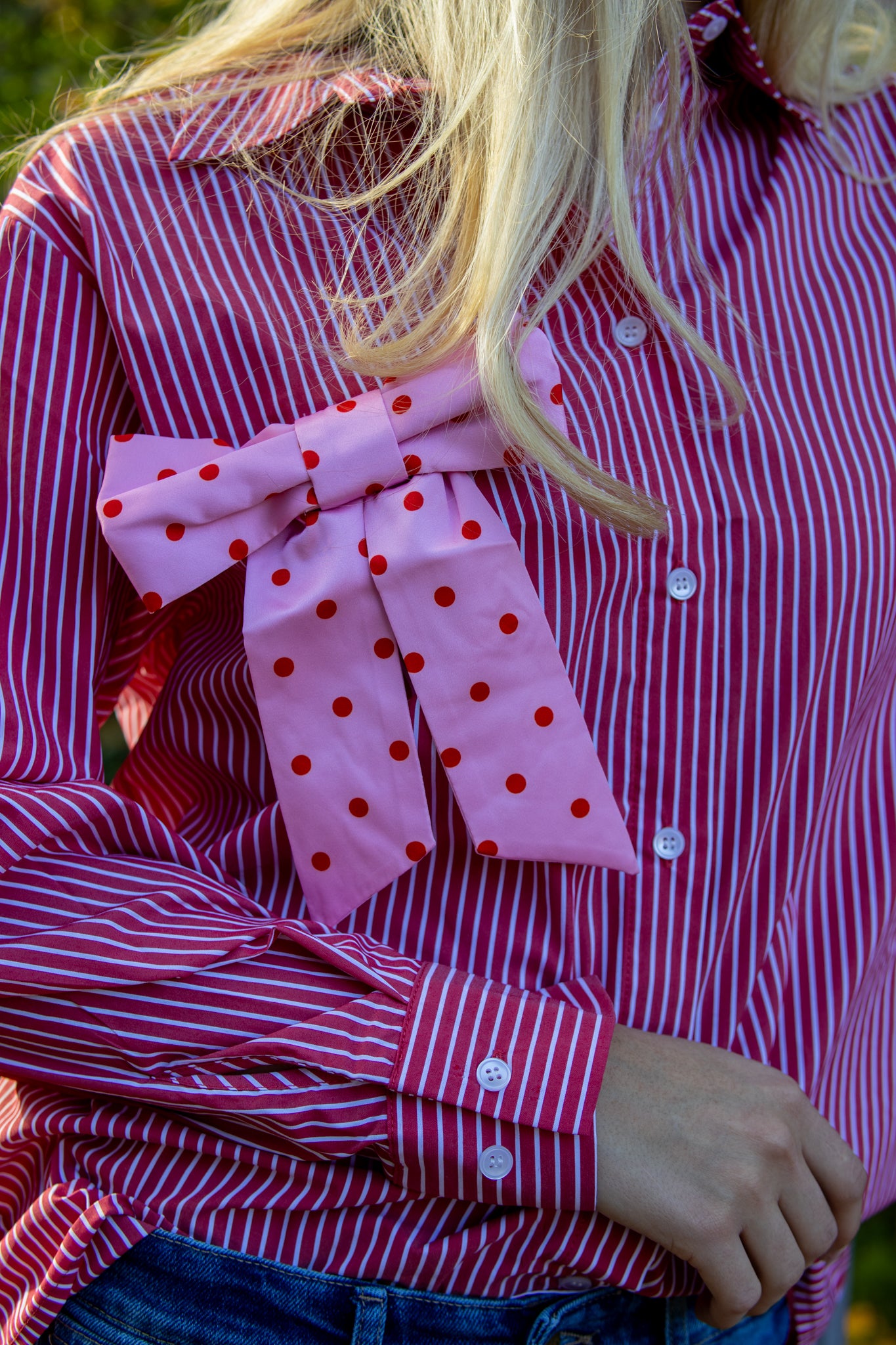 NuPaloma Bow Shirt - Goji Berry - Skjorter - Helt Dilla AS