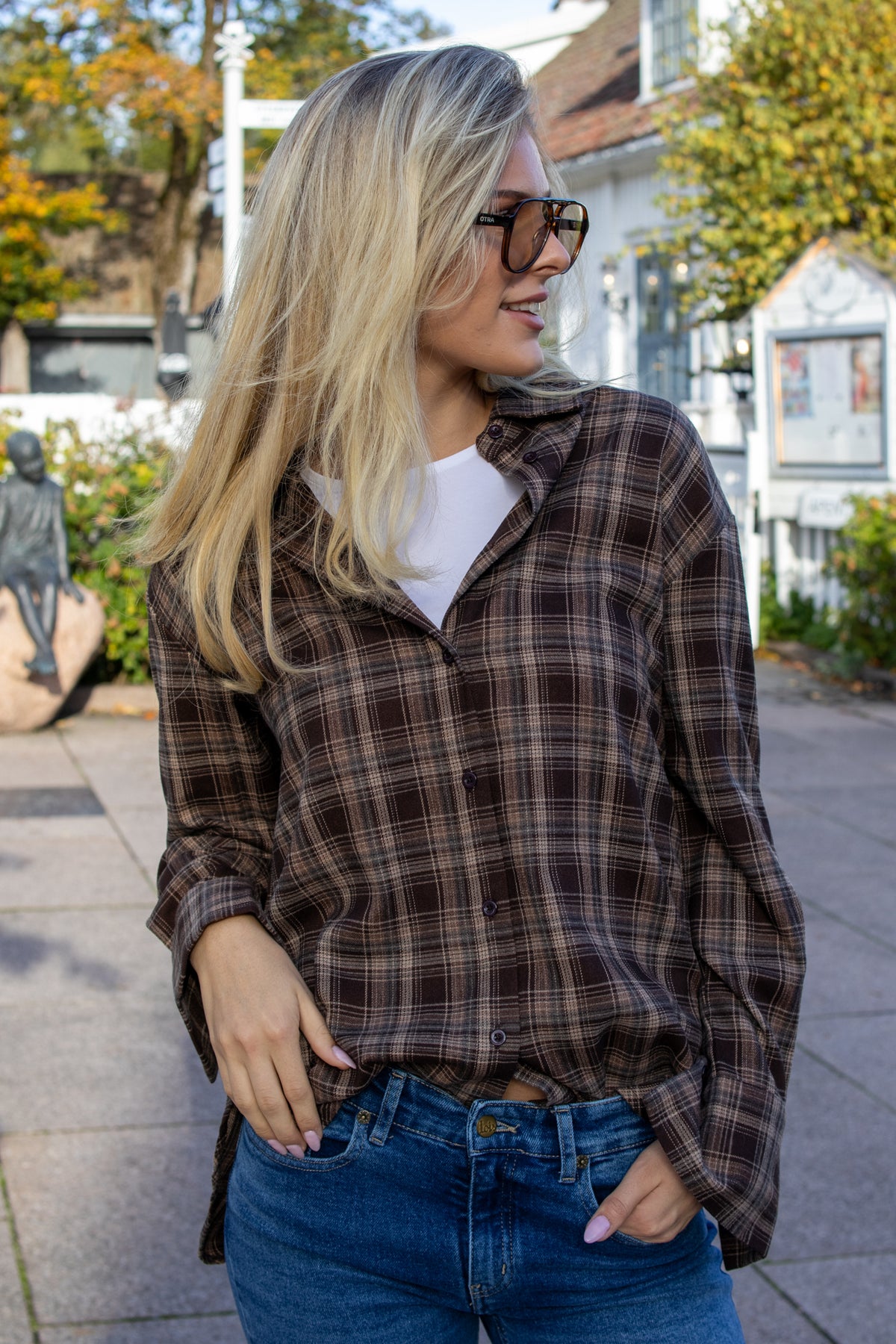 Krista check - brown - Skjorter - Helt Dilla AS
