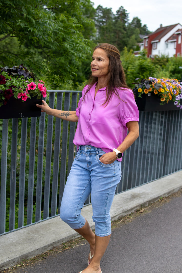Blouse Short Sleeve cotton viscose - Cyclaam - Bluser - Helt Dilla AS