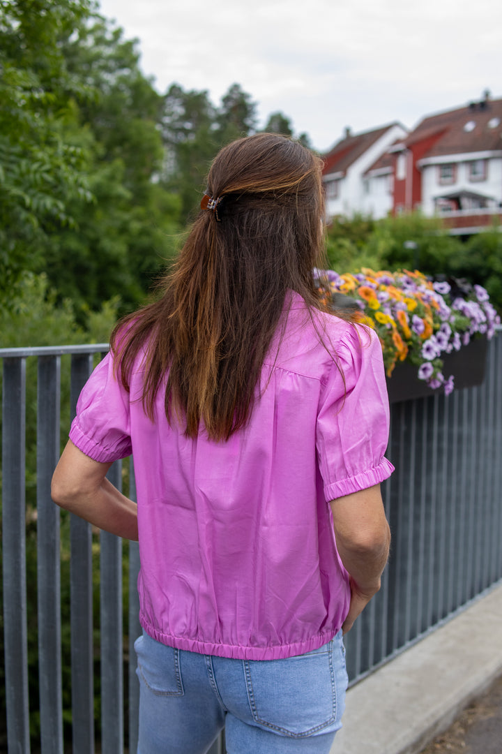 Blouse Short Sleeve cotton viscose - Cyclaam - Bluser - Helt Dilla AS