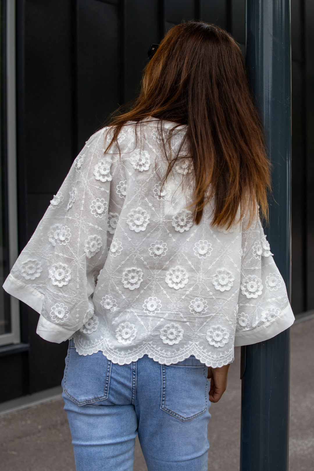 Blouse 3D Flower - Hvit