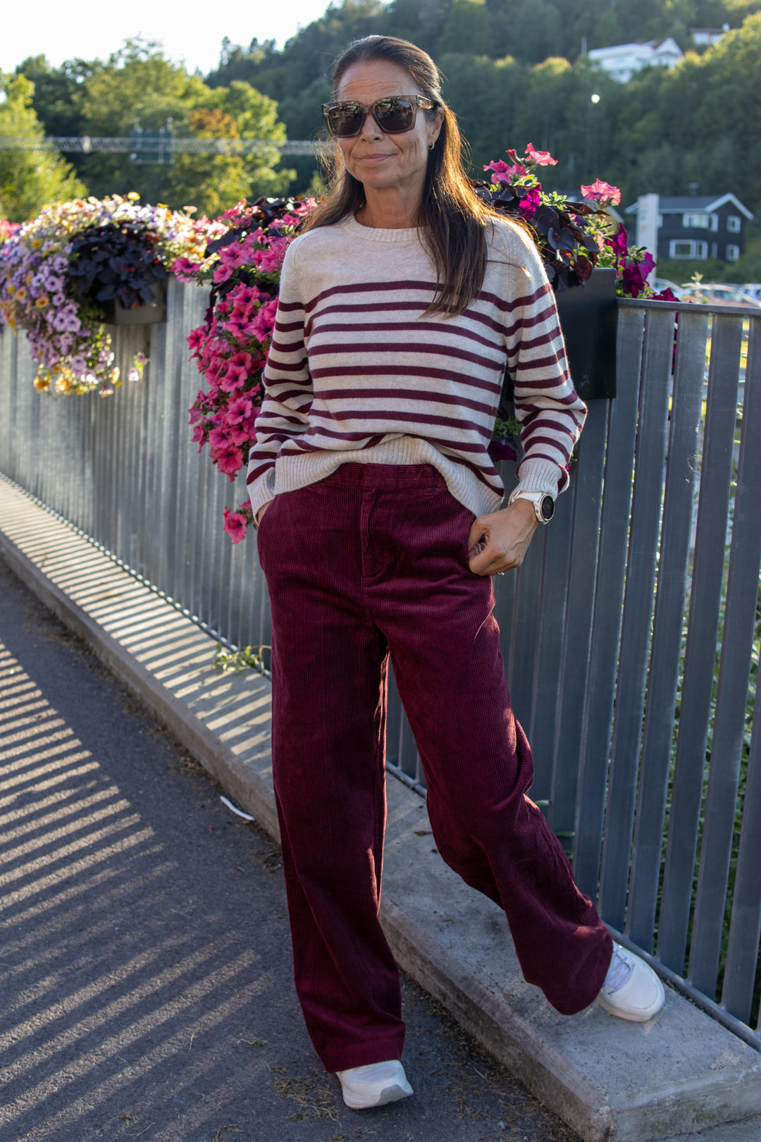 Niaka Pullover - Tawny Port Stripe - Genser - Helt Dilla AS