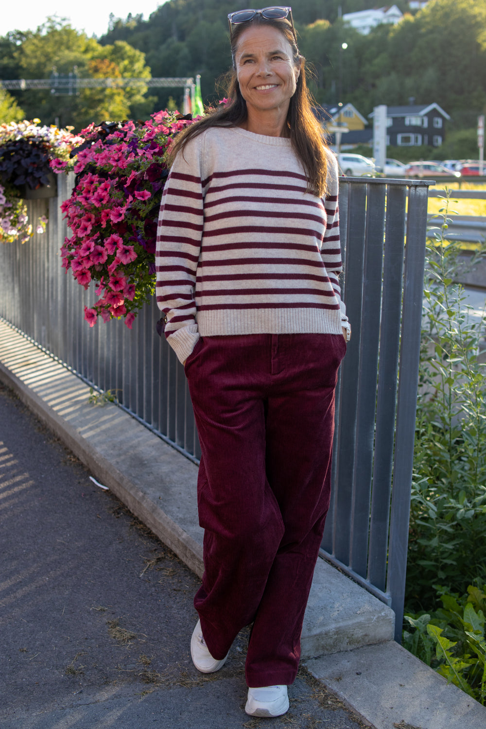 Niaka Pullover - Tawny Port Stripe - Genser - Helt Dilla AS